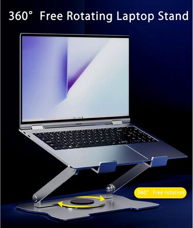 Підставка для ноутбука, металева, складана, портативна, з регульованим кутом нахилу та вентиляційними отворами, сумісна з ноутбуками до 17 дюймів