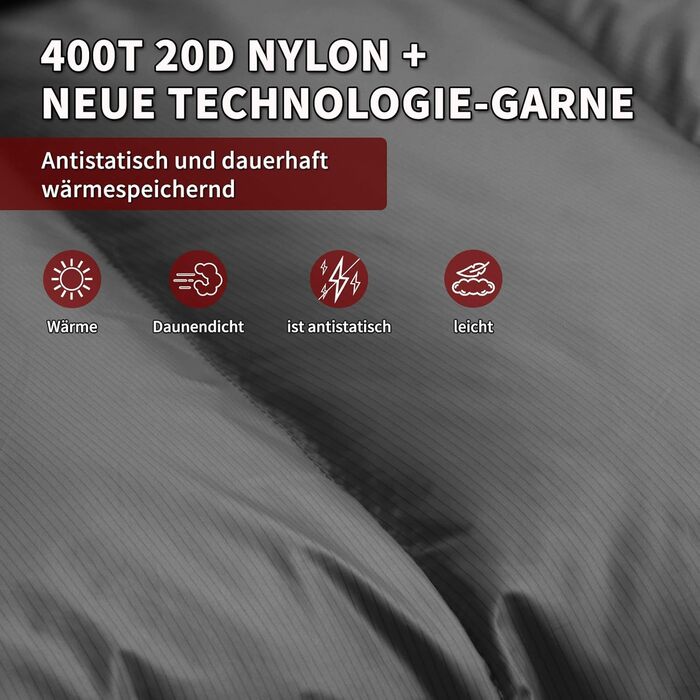 Пуховий спальний мішок для дорослих, для холодної погоди, невеликий розмір у упаковці, зручний для перенесення, наповнювач 680. Рюкзачний спальний мішок для кемпінгу, походів, альпінізму, червоний -13C