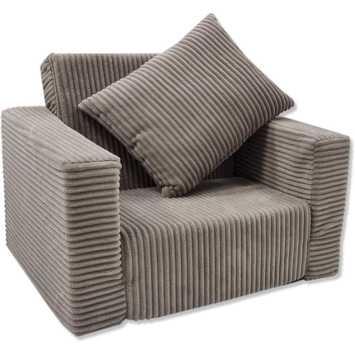 Розкладне дитяче крісло Odolplusz Дитячий диван, міні-крісло, дитяче крісло, затишне крісло Дитячі меблі для дитячих кімнат (Бежевий вельвет)