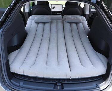 Автомобільний матрац, надувний матрац, підходить для Tesla Model Y, позашляховик, багажник, заднє сидіння, надувний матрац, кемпінговий автомобільний надувний матрац з насосом, складний автомобільний матрац для поїздок на природу (сірий)