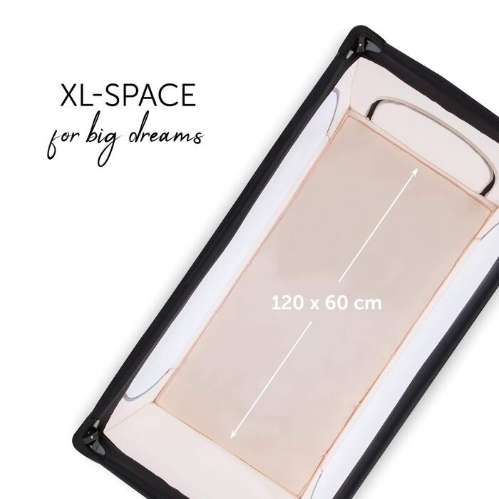 З сумкою для транспортування та ігровою панеллю, маленьке складне дитяче ліжечко для подорожей для немовлят від народження до 15 к