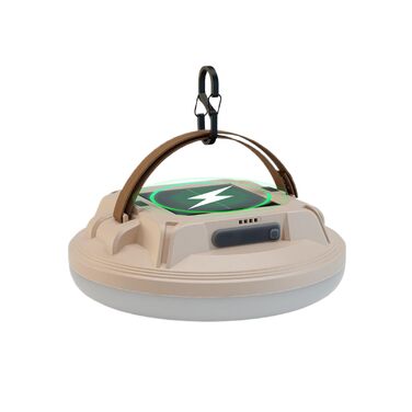 Сонячні ліхтарі для кемпінгу, світлодіодний дисплей, водонепроникні, акумуляторні Ліхтар-акумулятор для кемпінгу - для піших прогулянок, походів, нічної риболовлі, виживання та відключення електроенергії, бежевий