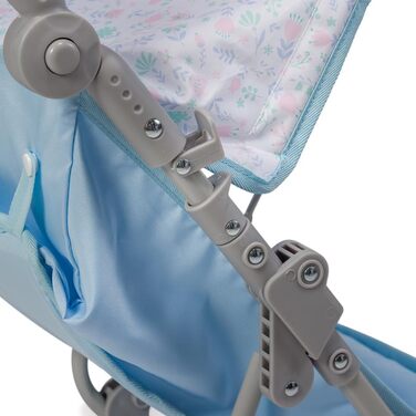 Складна коляска, для ляльок до 45 см, ідеально підходить для ігор та прогулянок, синя з квітковим орнаментом, розроблена Berenguer