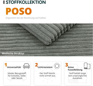 Сучасний м&39який табурет Dover Cord, сидіння, табурет, лава, пуф, вибір кольору (Poso 100), 24