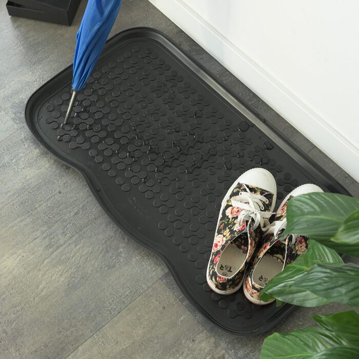 Ароматизований піддон для взуття 40 x 72 см Килимок для взуття Поличка для взуття Підставка для взуття Піддон для взуття, під дощ, осінь, зима Термопластик Протиковзкий Піддон для взуття Гнучкий 40 x 72 см Чорний