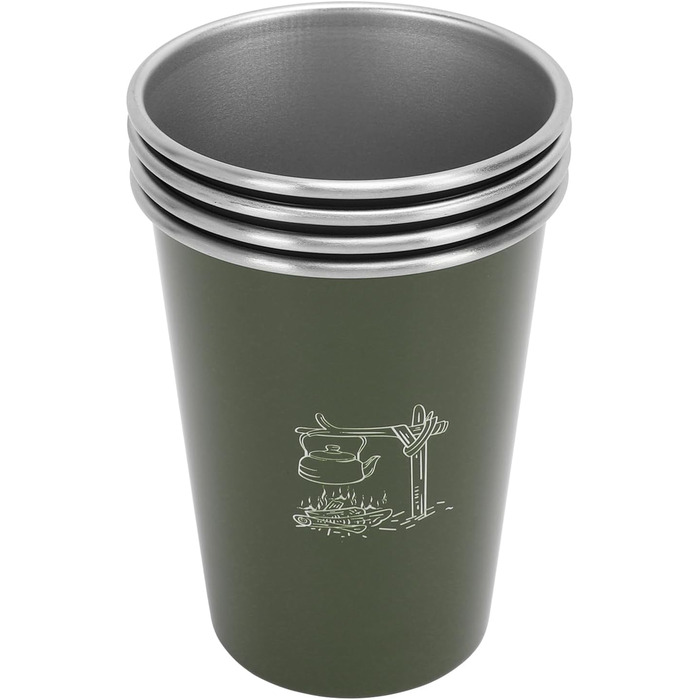 Пивні кухлі з нержавіючої сталі 304, легкі, міцні, портативні, набір з 4 кухлів для кемпінгу, 350 мл, кухлі для води для пікніка на свіжому повітрі, підходять для походів з кавою