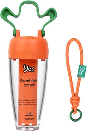 Патрон для акумуляторного світлодіодного кемпінгового ліхтаря, ліхтар-морква з акумулятором 2000 мАг, водозахист IPX4 - регульована висота яскравості, магнітне підвішування, для використання на вулиці (ліхтар-морква)