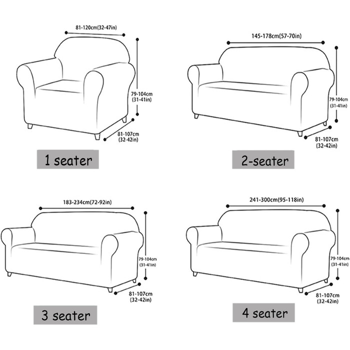 Чохли для 1/2/3/4-місних диванів, чохол для дивана з високоеластичного флісу, захисний чохол для дивана (лише чохол для дивана) (Колір Стиль 19, Розмір Подвійний)