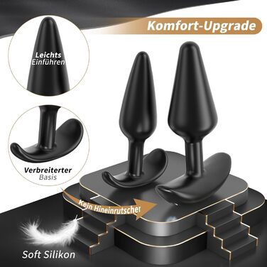 Набір анальних плагів Tagnaff, силіконові, з вібрацією 12 режимів, 3 шт.