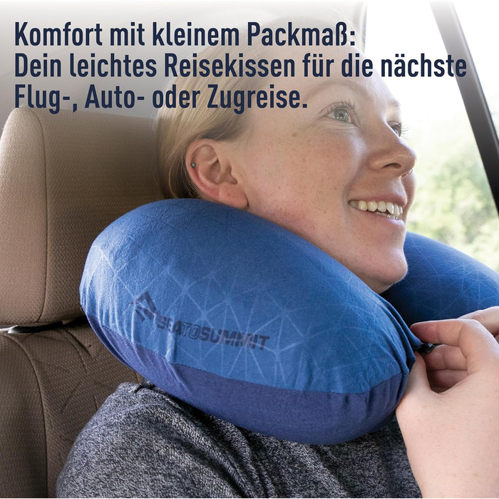 Поперекова опорна подушка Aeros преміум-класу - Надувна опорна подушка - Полегшення для попереку - Тканина 50D поліестеру - Компактна дорожня сумка - Робота, подорожі та поїздки на машині - Темно-синій - 93 г