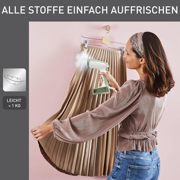 Кишеньковий паровий відпарювач Tefal DT3053 Access компактний складаний час нагрівання 15 секунд 1300 Вт до 20 г/хв. резервуар для