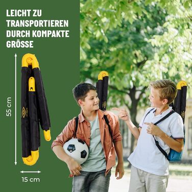 Футбольні ворота Umbro 50 x 44 x 44 см - Комплект із 2 футбольних воріт - Складані футбольні ворота - Футбольні ворота для саду та дітей - Тренувальний футбольний інвентар для приміщень та вулиці - Пластик - Чорний/Жовтий