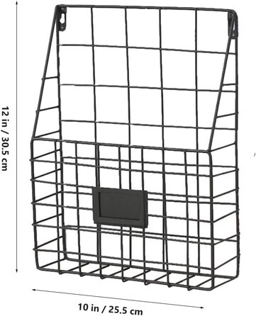 Настінний кошик Toyvian з металу та заліза, кований настільний органайзер для настінного кріплення, кошик для зберігання журналів та книг, настінна полиця для кухні, офісу, ванної кімнати