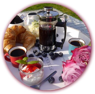 Кавоварка френч-прес 0,35 л на 2 чашки (також 0,6 л), скляний прес для кави, чайник і кавоварка маленька, в т.ч. кавова ложка з нержавіючої сталі та подарункова коробка, хром, 43