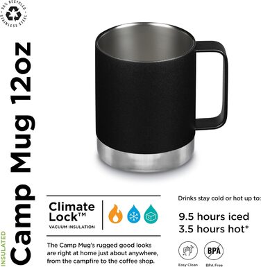 Термокухоль для кемпінгу Klean Kanteen, 340 мл, чорний