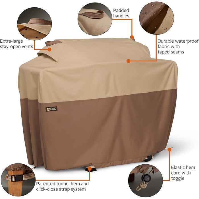 Водонепроникний чохол для гриля Classic Accessories Veranda's Best (70 x 30 x 48 дюймів), колір Earth