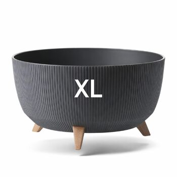 Квітковий горщик MELTOM з ніжками-вставкою, горщик для трав, еко-перероблений (антрацит, XL - 47 см) XL - 47 см антрацит