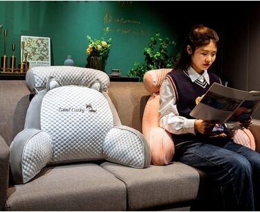 Подушка для читання, 60 x 40 см, м&39яка плюшева подушка для спини, ліжко, мила подушка для читання з тваринами для дітей та дорослих, багатофункціональна подушка для спинки дивана, для ігор, перегляду телевізора, розслаблюючий стиль 1