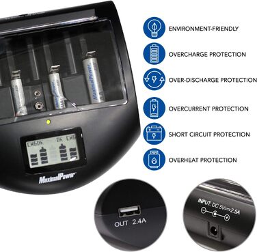 Зарядний пристрій максимальної потужності для 8 батарей (Ni-MH/Ni-CD, AA/AAA, 8 шт. ) FC999 Mark II