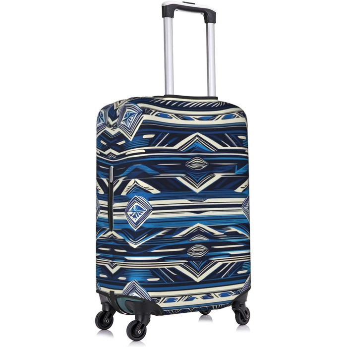 Чохол для валізи BREAUX з полінезійським маорійським орнаментом Блакитний сад (малий розмір)