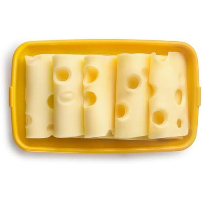 Набір із 4 кришок для ковбас та делікатесів, 4 кришки розміром 24,8 x 14,4 x 3,3 см кожна, пластик без бісфенолу А, багаторазові, жовтий червоний зелений синій, різні кольори