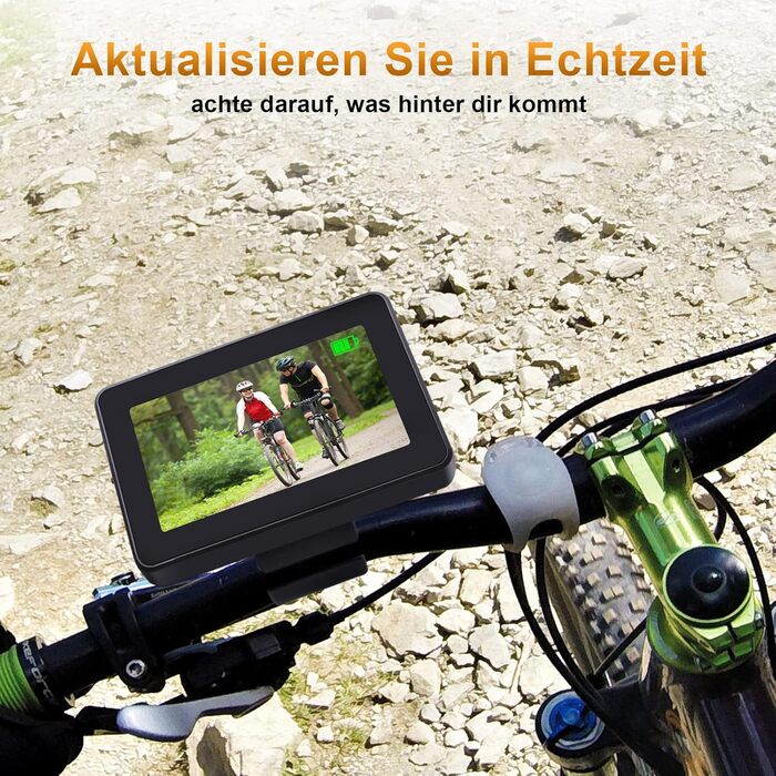 Камера заднього виду для велосипедів, дзеркало заднього виду для велосипеда з кутом огляду 110 та 4,3-дюймовим AHD-монітором, поворотне кріплення на 360 з нічним баченням для гірських велосипедів, електровелосипедів, керма, шосейних велосипедів