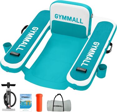Надувне крісло для басейну GYMMALL для дорослих, крісло для плавального басейну, крісло для басейну, шезлонг, поплавок із підлокітником, спинкою, сидіння для басейну, озера та річки