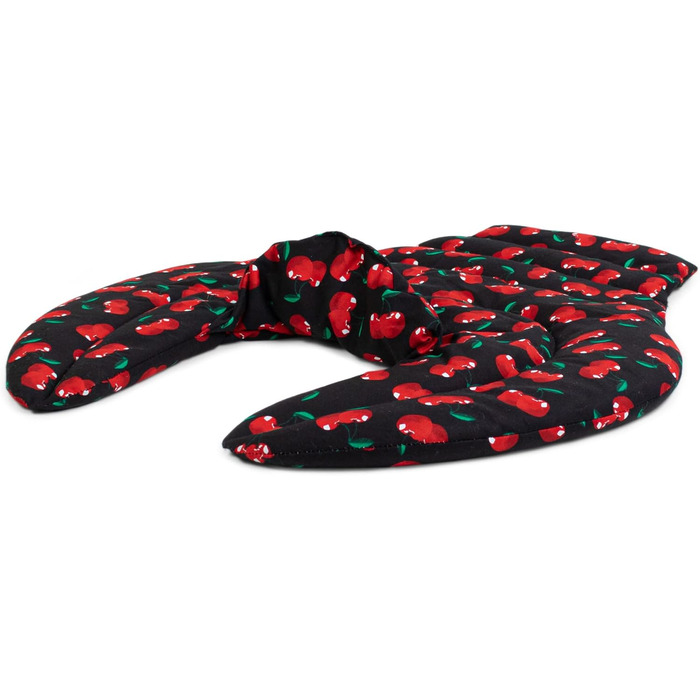 Подушка для шиї для шийного відділу хребта - шия плечі спина - вишнево-чорна - подушка з насінням льону - подушка для шиї з підігрівом - подушка для шиї, вишнево-чорна, з насінням льону