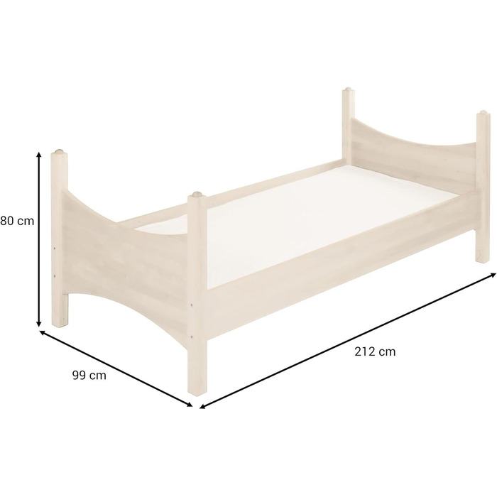 Дитяче ігрове ліжко-будиночок BioKinder дерев'яне ліжко з вежею і гіркою Ной з сертифікованого масиву сосни натурального білого ко