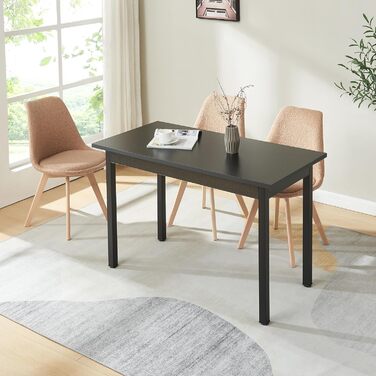 Сучасний обідній стіл Den Haag Black 120x60x75 см стіл для 4 осіб обідній стіл кухонний стіл