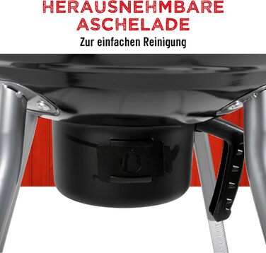 Набір для барбекю з кришкою - Вугільний гриль з попільником - Кулястий гриль діаметром 45 см