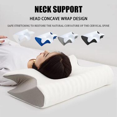 Подушка Dreamsleepz, оригінальна ергономічна подушка для шиї та голови з піни з ефектом пам&39яті для сну на боці, спині та животі, для кращого сну (чорна, ) Чорна