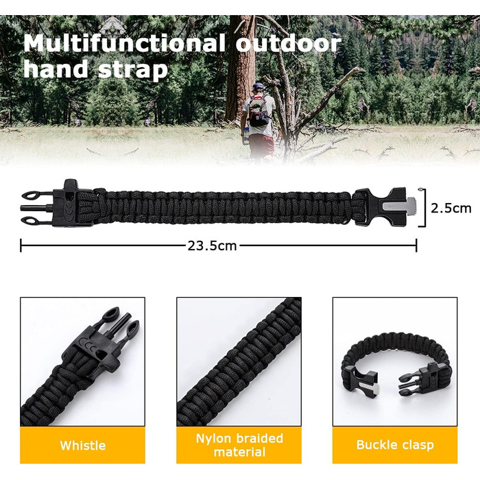 Світлодіодний ліхтар для кемпінгу, складаний сонячний кемпінговий ліхтар, портативний зарядний пристрій з 2 способами зарядки (сонячний/USB) та 3 режимами освітлення для кемпінгу, риболовлі та надзвичайних ситуацій - включає браслет для виживання зі свист