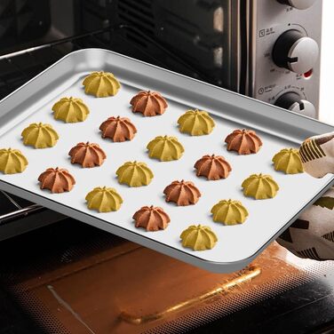 Набір деко для випічки Wildone з 2 шт. , деко для духовки з нержавіючої сталі, розмір 30.5 x 25.4 x 2.5 см, нетоксичний і здоровий