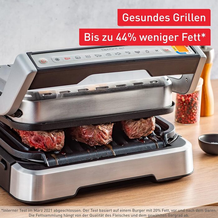 Контактний гриль Tefal OptiGrill 4-в-1 Tipp-Kick Edition, гриль/барбекю/духовка/повноцінний обід, 9 автоматичних програм, включаючи деко для випікання та гру Tipp-Kick, Silver, GC774D.TK