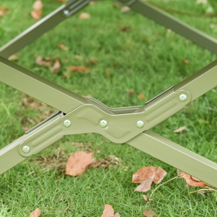 Розкладне ліжко Outsunny SoBuy з наметом, висувний намет з повітряним насосом, матрац, сумка для перенесення, спальний мішок, водонепроникне ліжко для кемпінгу, надзвичайно широкий шезлонг для кемпінгу на відкритому повітрі, темно-зелений, 193x86x160 см, 