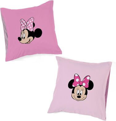 Комплект постільної білизни Disney Minnie Hearts & Love з 3 предметів з 100 бавовни, розмір односпального ліжка 135x200 см - підко