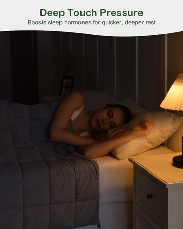 Обтяжена ковдра Sivio для дорослих 6 кг, дихаюча обтяжена ковдра, м&39який матеріал зі скляними намистинами для всіх сезонів, диван-ліжко, 135 x 200 см, сірий 135 x 200 см-6 кг сірий