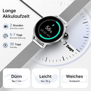 Розумний годинник для чоловіків та жінок, круглий, 1,27-дюймовий AMOLED-розумний годинник з функцією телефону, фітнес-годинник з монітором серцевого ритму, монітором SpO2, монітором сну, крокоміром, 120 спортивних режимів, водонепроникний IP68, сумісний з