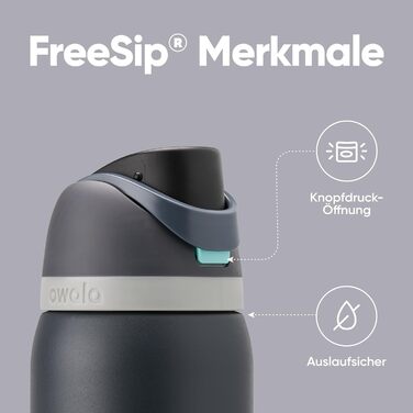 Ізольована пляшка для води Owala FreeSip з нержавіючої сталі, 945 мл, Foggy Tide