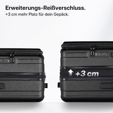 Валіза розширювана, жорсткий корпус, верхнє відкриття, компресійні ремені та додатковий простір Міцна, стійка до подряпин, легка (Чорна, L-65см) L-65см Чорна