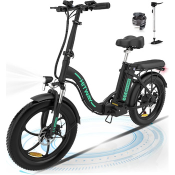 Електричний велосипед HITWAY E Bike 20 дюймів 250 Вт 36V 12Ah чорний