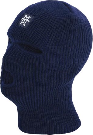 Балаклава Manufaktur13 - лижна маска з 3 отворами, балаклава, лижна маска різних кольорів, багатофункціональна маска, еластична/розтяжна, в&39язана, підходить для мотоцикла, велосипеда, один розмір, темно-синій