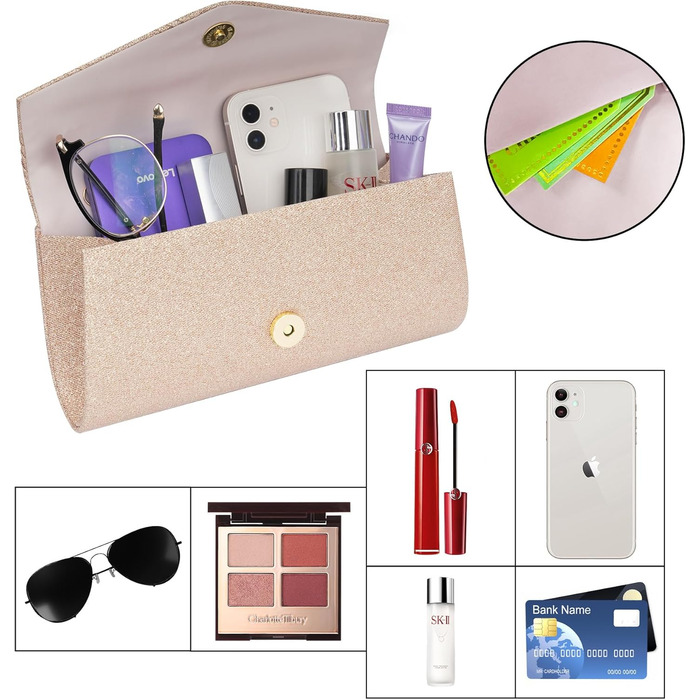 Клатч жіночий Larcenciel, блискуча сумочка з ланцюжком, вечірня сумочка з металевими паєтками для нареченої, елегантна сумка на плече для весілля, вечірки, побачення, золотий колір