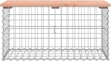 Садова лавка Iiaky Gabion 83x44x42 см Лавка Сад Gabion Body Габіонна лавка Відкритий патіо BNke Масив дерева Дуглас Ялиця Дугласа