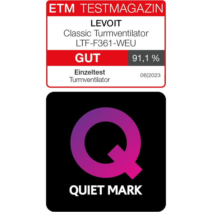 Безшумний баштовий вентилятор Levoit 28 дБ з розширеним режимом сну, вентилятор 7 м/с з дистанційним керуванням, баштовий вентилят