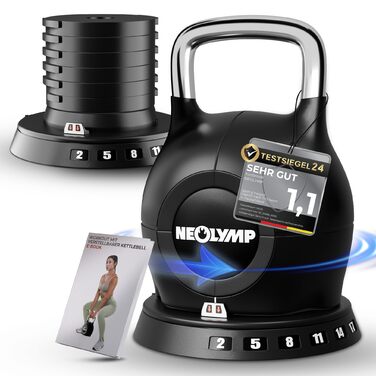 Набір розбірних гирь NEOLYMP 2-20 кг (7-в-1) для тренувань всього тіла вдома регульована гиря зі сталевою ручкою для ідеальних махів, 20 кг