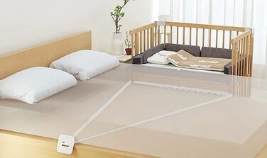 Дитяче ліжко Micoland - Приліжкове ліжко - Дитяче ліжко 120x60 см Трансформоване ліжко з ремінцем та колесами (біле) Біле