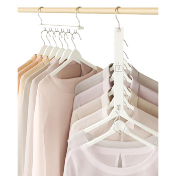 Компактний органайзер для вішалок для одягу MORALVE 4 шт. 6-ярусний органайзер з європейського бука з поворотним гачком на 360 (вішалки не входять до комплекту), білий, 4 шт.