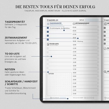 Щоденник успіху 2026 Планування цілей, формування звичок, саморефлексія Крок за кроком до успіху Щоденник формату А5, 320 сторінок Щоденник для дорослих для більшої мотивації, зосередженості та успіху